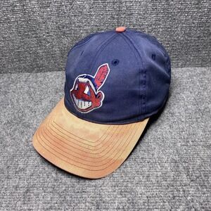 Cleveland Indians Hat Cap Snap Back Mens Navy Red MLB Baseball Chief Wahoo